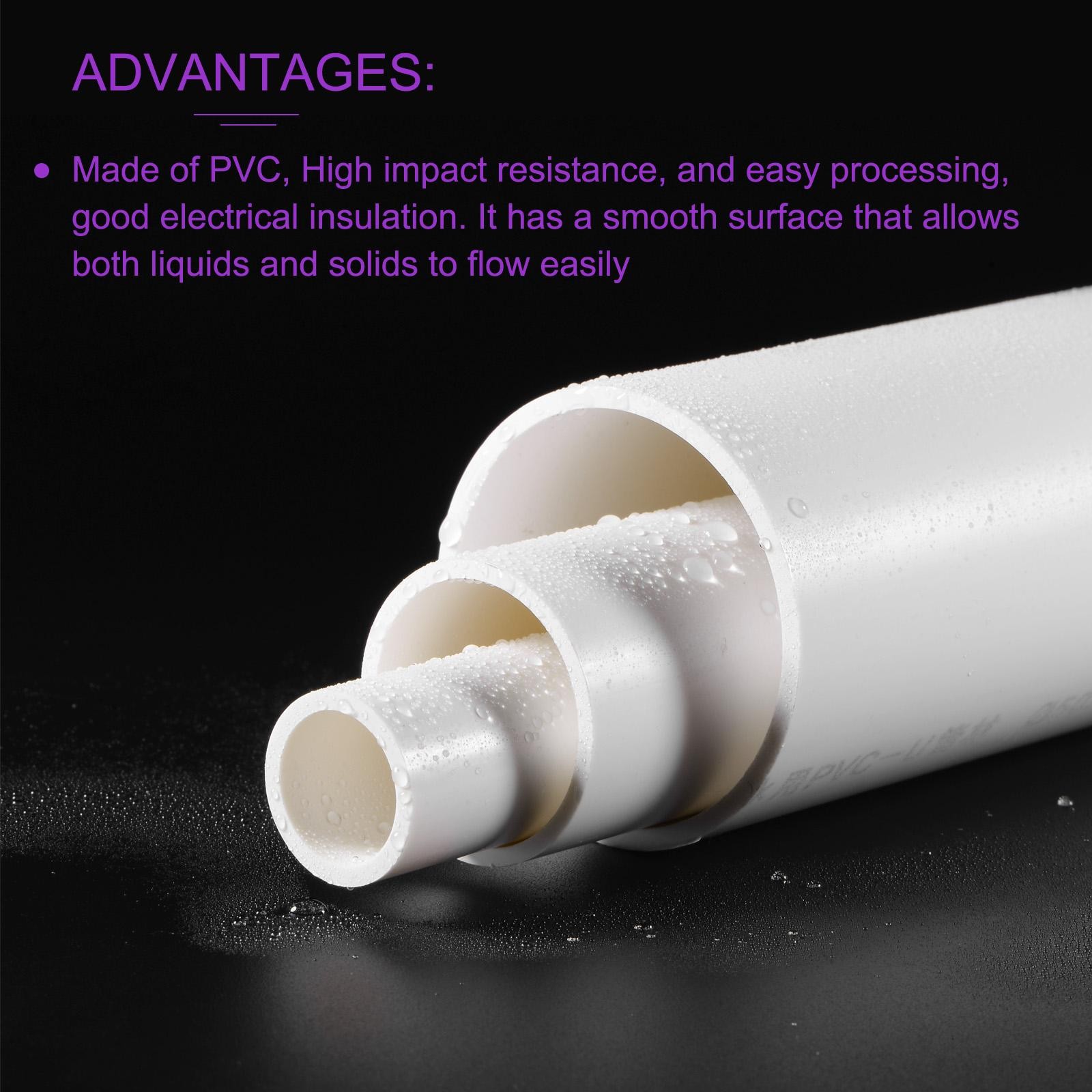 3 Pack PVC Hard Tubing White for Water Hose 16mm ID 20mm OD Length 0.5m