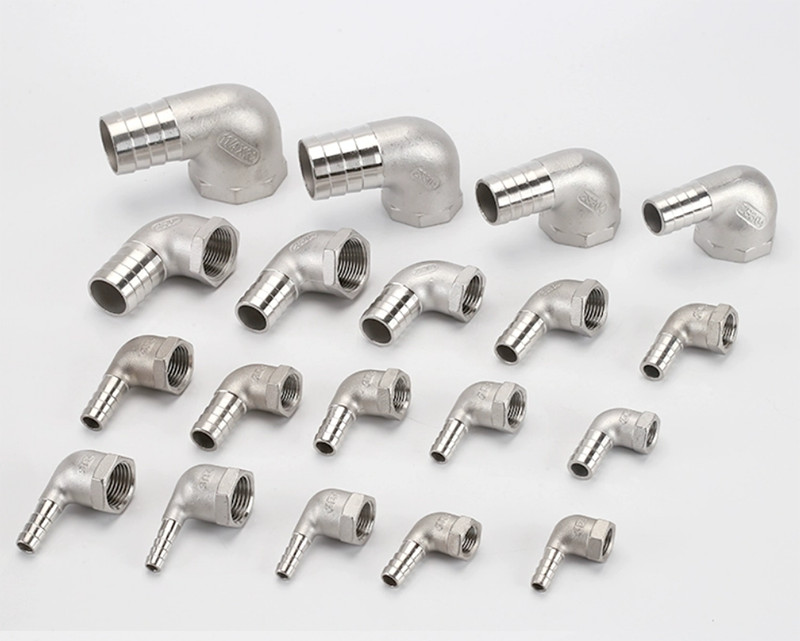 Stainless Steel Female Fitting x Barb Hose Tail End Elbow Connector 1/4″ – 11/2″