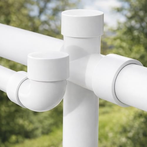 4 Pack 4″ PVC Pipe End Cap Fitting, Compatible with 4.5″ OD, SCH 40 Furniture