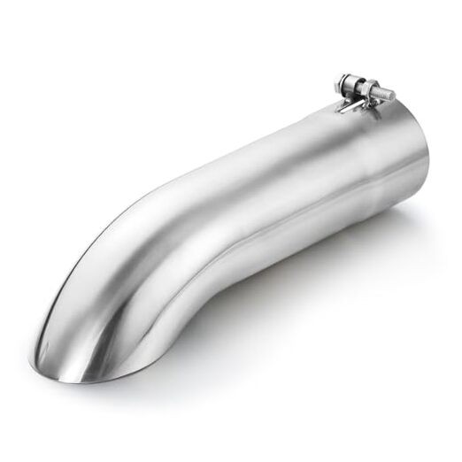 Inlet Turn Down Exhaust Tip Inside Diameter Inlet, 12’’ Length 3 Inch Silver