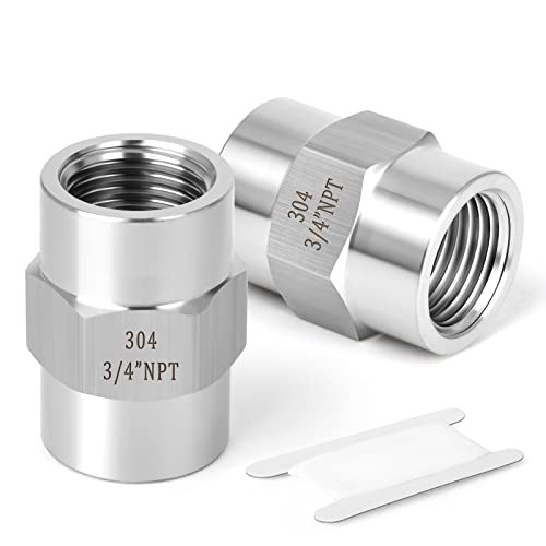 2PCS Forging of 304 Stainless Steel Pipe Fitting, Coupling, 2PCS 3/4″ Style 2