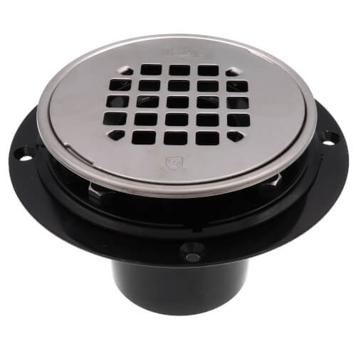 Oatey 42261 2/3″ ABS Shower Drain Round SS Strainer & Tile Ring