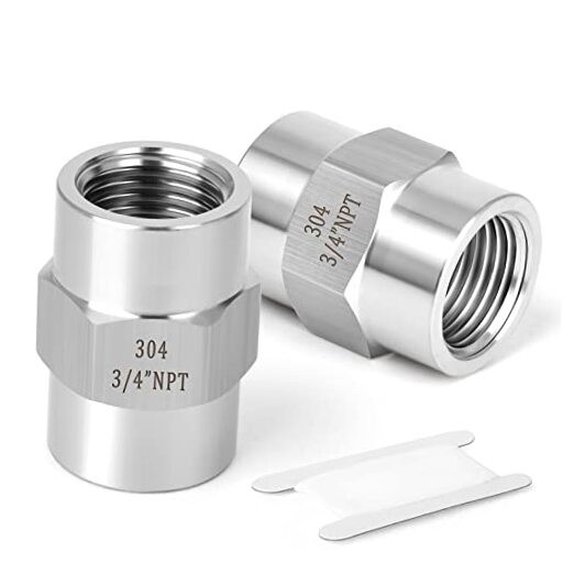 2PCS Forging of 304 Stainless Steel Pipe Fitting, Coupling, 2PCS 3/4″ Style 2