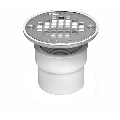 Oatey 42235 Shower Drain 2″ PVC Round Solvent Weld Adjustable Height