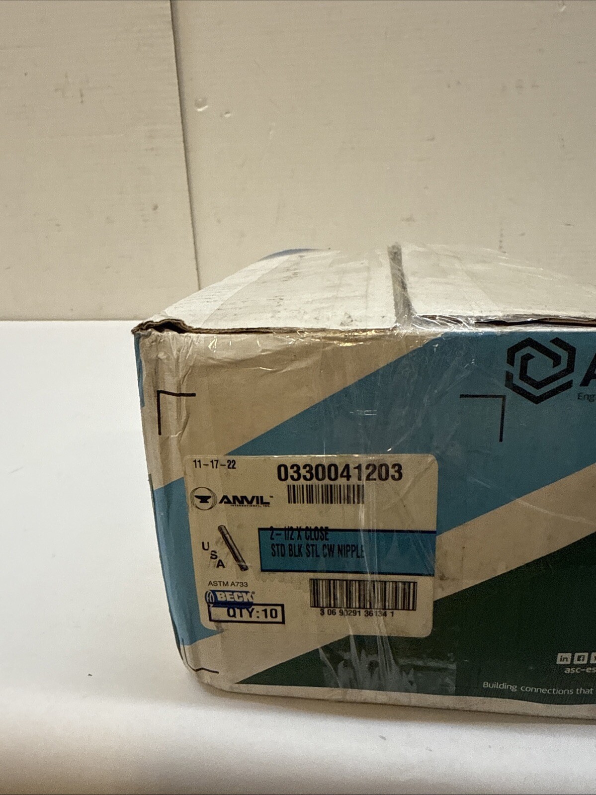 Beck 0330041203 2-1/2″ Close Black Pipe Nipple Sch 40 Qty 10