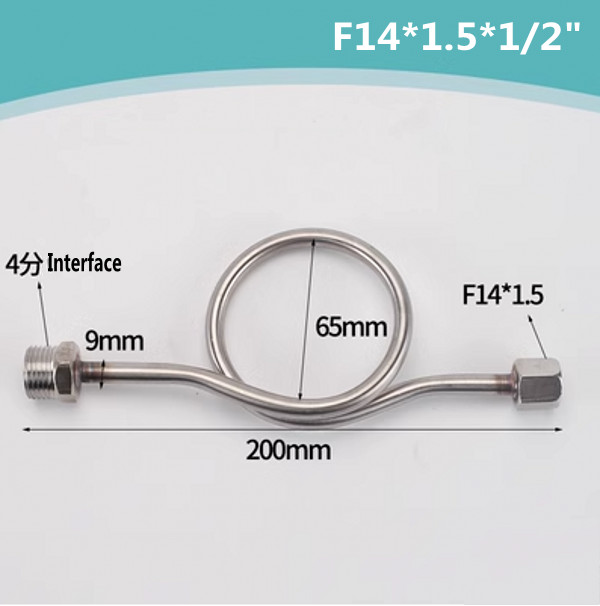 F14/20 Stainless Steel /Iron Pressure Gauge Buffer Pipe Elbow Joint Accessories