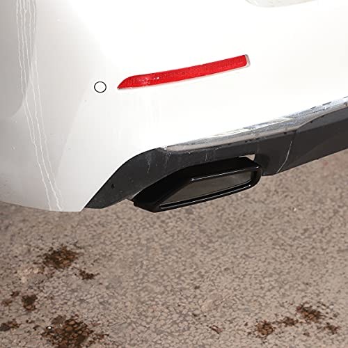 Stainless Steel Pipe Throat Exhaust Outputs Tail Frame Trim Cover 2Pcs Black