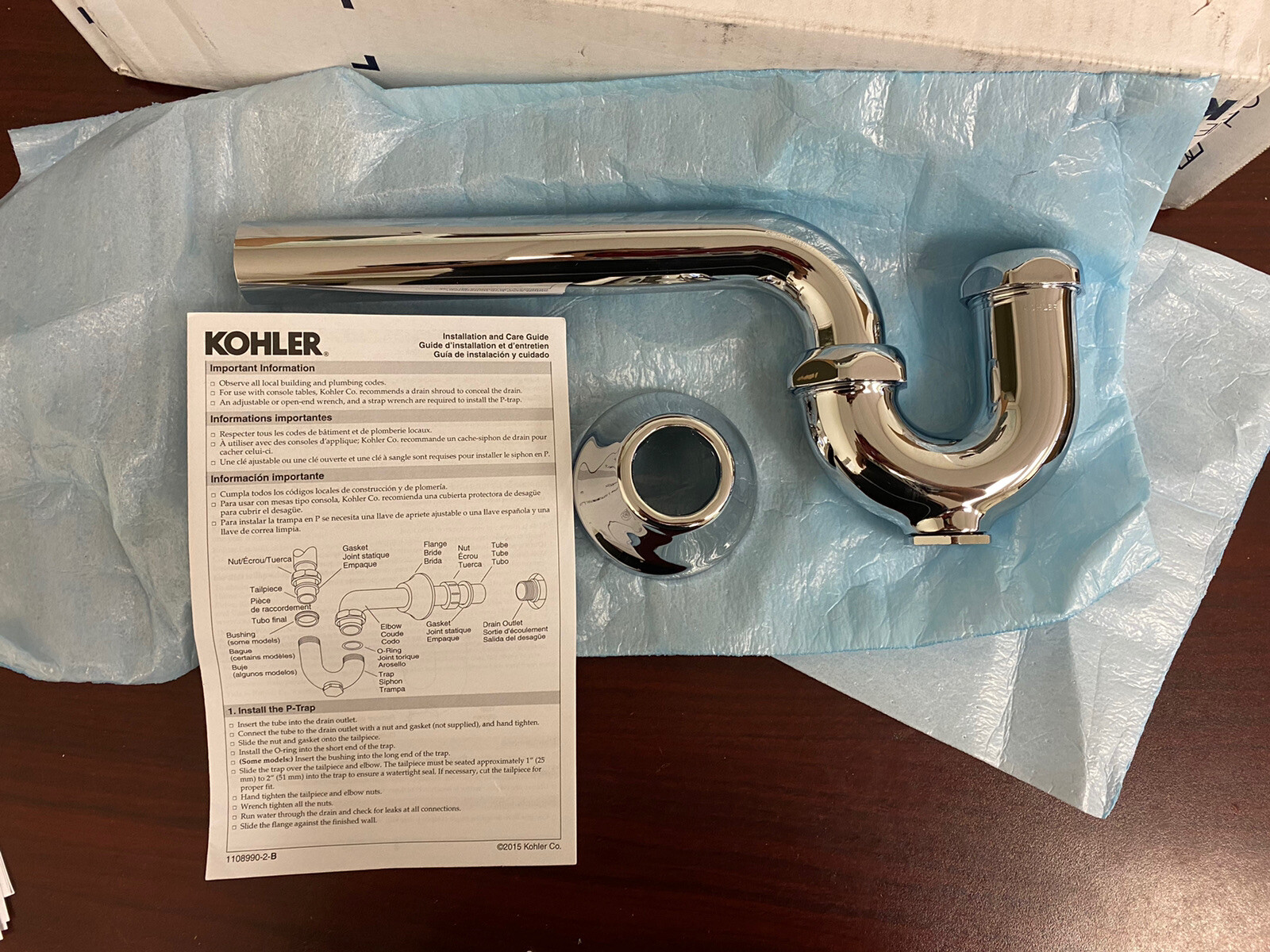 Kohler 8998-CP Adjustable P-Trap, Polished Chrome