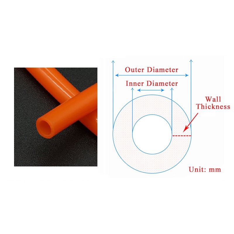 Reddish Orange Silicone Tube Food Grade Beer Milk Hose Pipe Soft Rubber 4-6mm