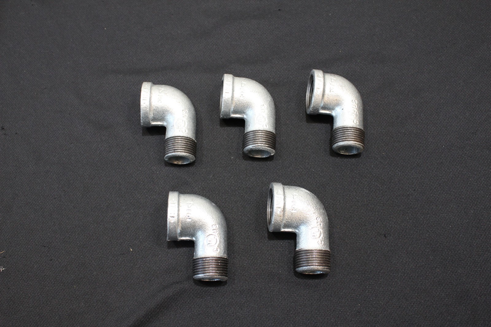 Lot of 5 3/4″ FPT X 3/4″ MPT galvanized 90 degree street elbow