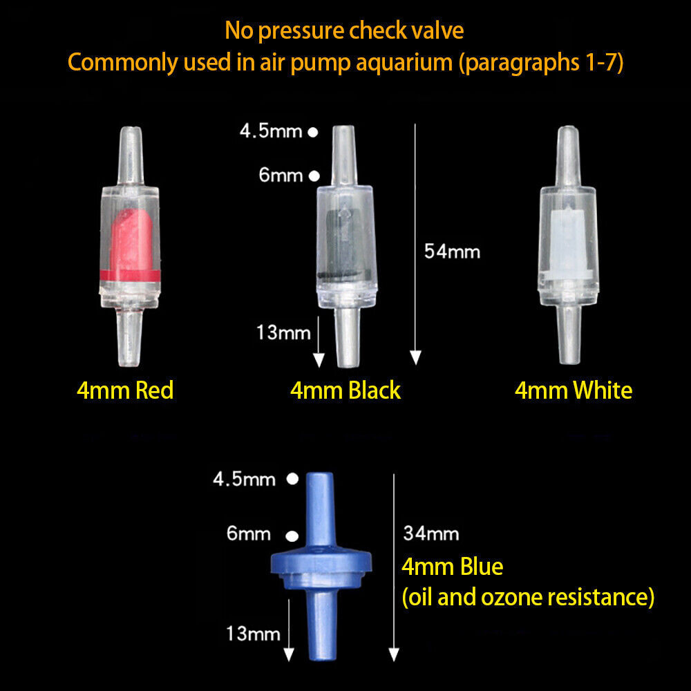 3mm to 12mm Plastic Check Valve One Way Non-return Valve Oil Gas Water Air