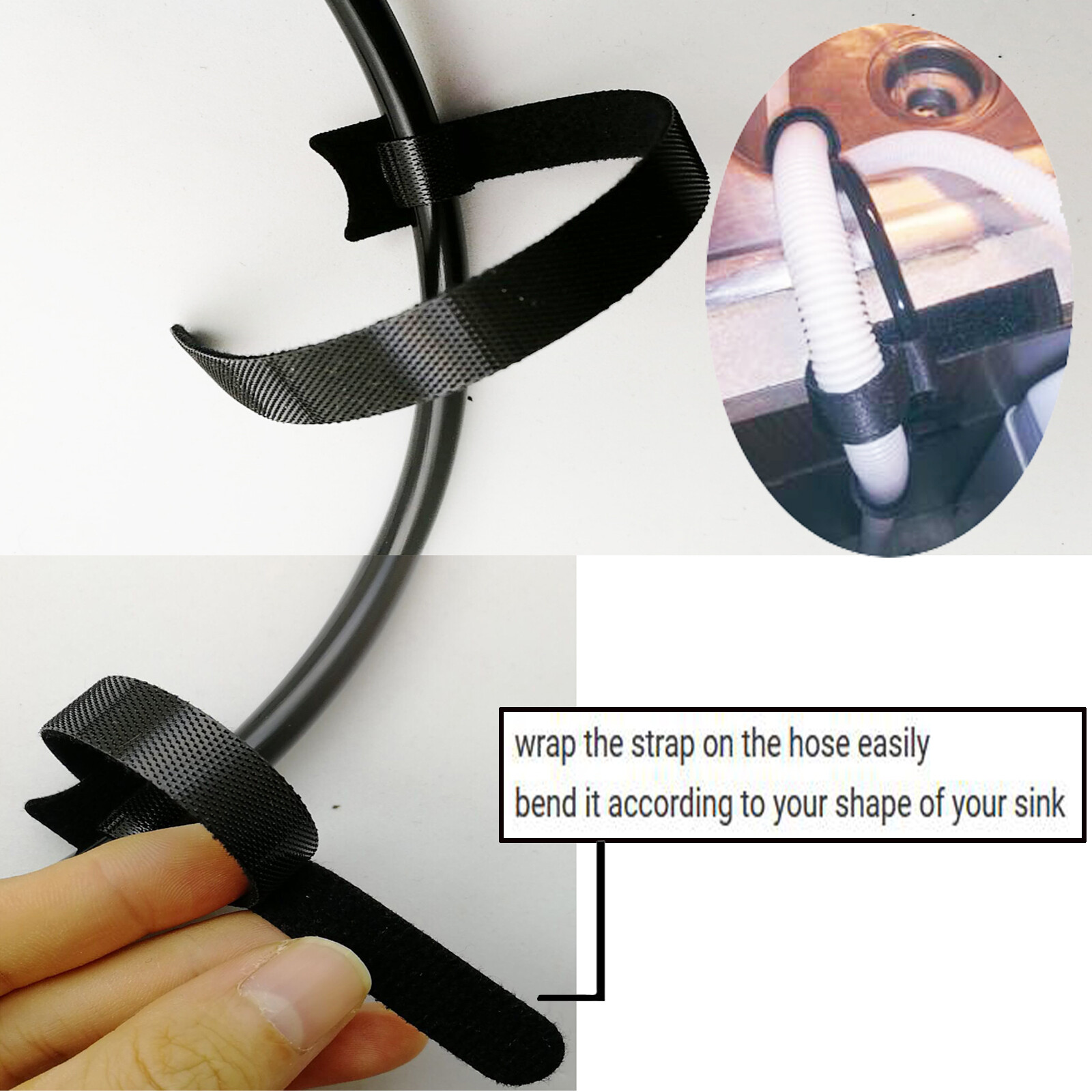 Universal Washing Machine Dishwasher Drain Hose Outlet Extension Pipe Clamp Clip