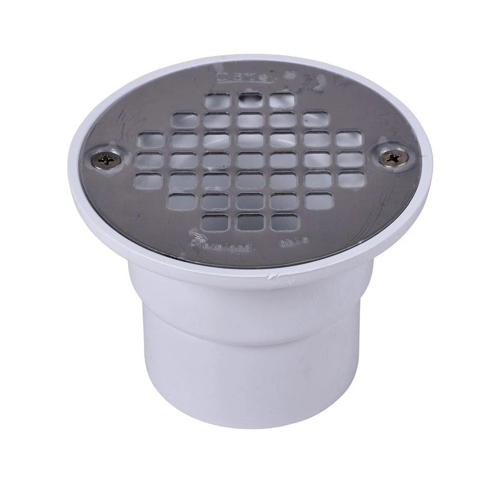 Oatey 42235 Shower Drain 2″ PVC Round Solvent Weld Adjustable Height