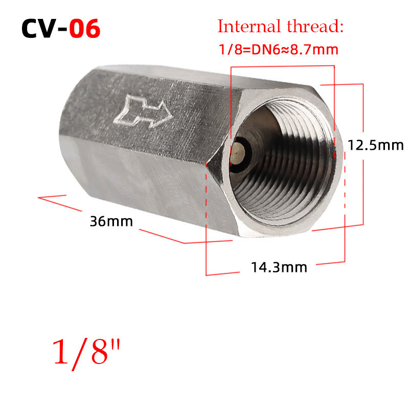 Pneumatic Female Thread Check Valve One Way Non-Return Valv 1/8″1/4″3/8″1/2″ BSP