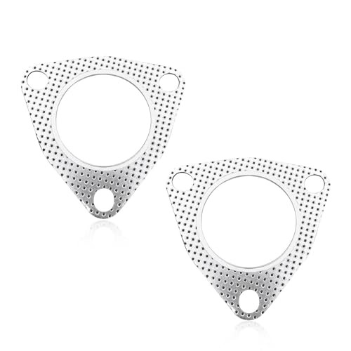 2 PCS Car Exhaust Gaskets, 2.5″ 3-Bolt Exhaust Pipe Connector Gasket,