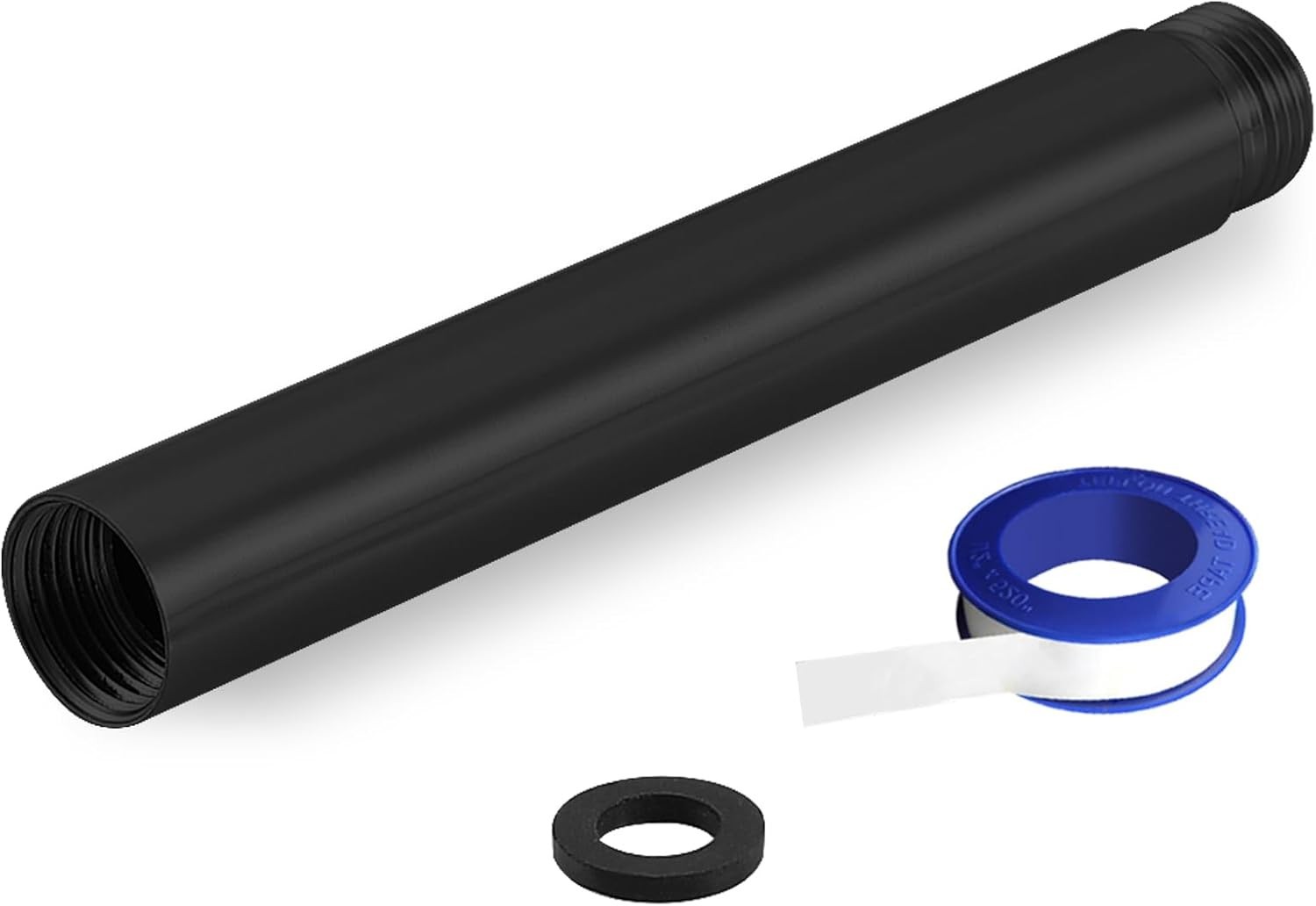 Shower Extension Arm, Solid Stainless Steel Shower Pipe Matte Black 6 Inch