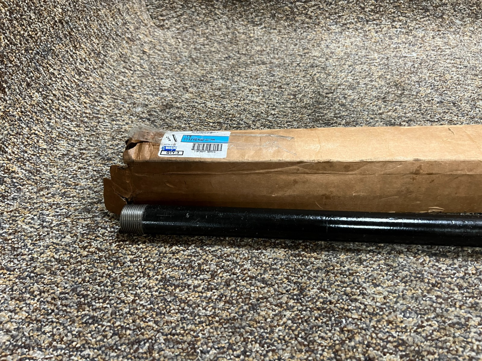 (BOX OF 3) Anvil 1 x 36 STD Blk A53 Ready Cut Pipe 0330228685 – FAST SHIPPING