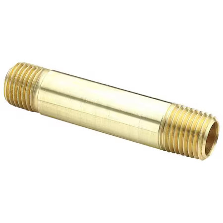 Parker 215Pnl-4-20 Nipple Brass Nipple, 1/4 In Male Npt X 1/4 In Male Npt