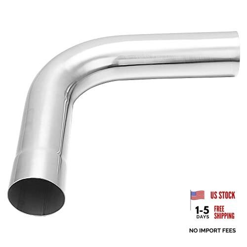 Exhaust Tube 2″ OD, Stainless Steel Exhaust Pipe Mandrel Bend, 2.0″ 90 Degree