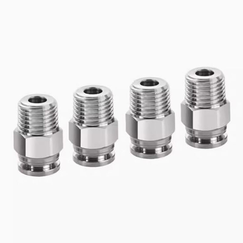 4 to 16mm Stainless Steel Male Stud Push In Fit Pneumatic Fitting Connector Hose