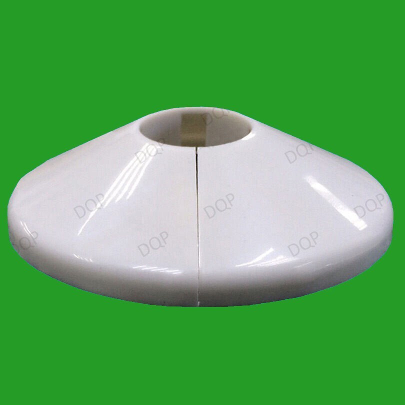 10x White Plastic Radiator Pipe Collars, For 15mm Pipes Easy Fit Flooring Covers