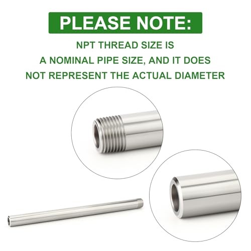 1PCS 304 Stainless Steel Pipe Fittings, 1/2″ NPT*Weld(1pcs) 16″(400mm)Length