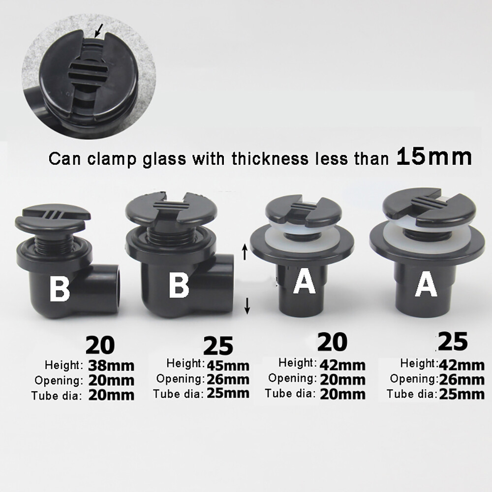 Drain Joint Tank Connector Filter Fitting for Fish Tank Aquarium Pond 20mm 25mm