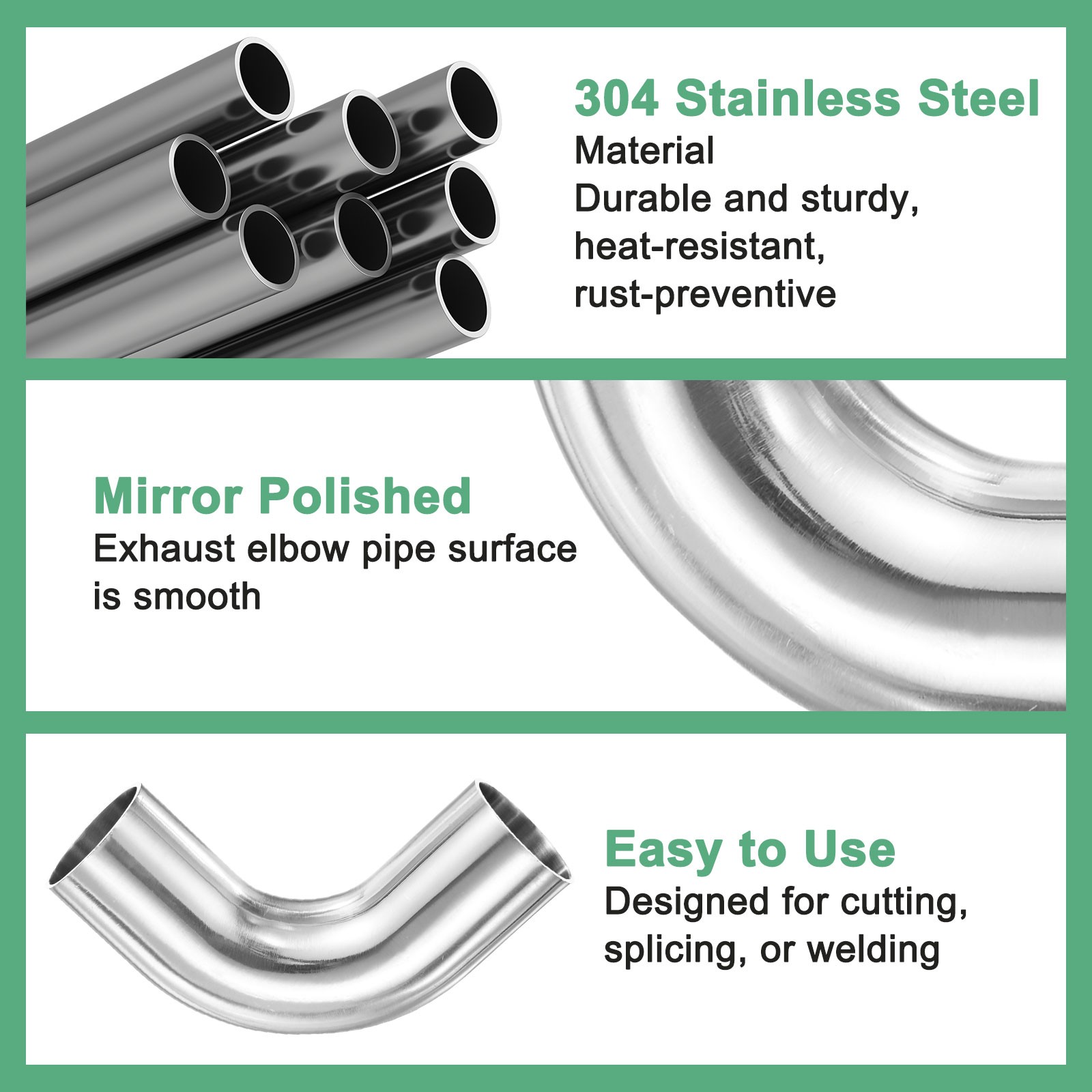 OD 1.3 Inch 90 Degree Mandrel Bend Elbow, Thicken 1.5 mm Height 75 mm