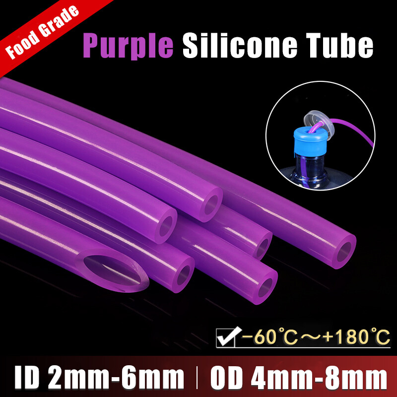 Purple Silicone Tube Food Grade Beer Milk Flexible Hose Pipe Soft Rubber 2mm-6mm