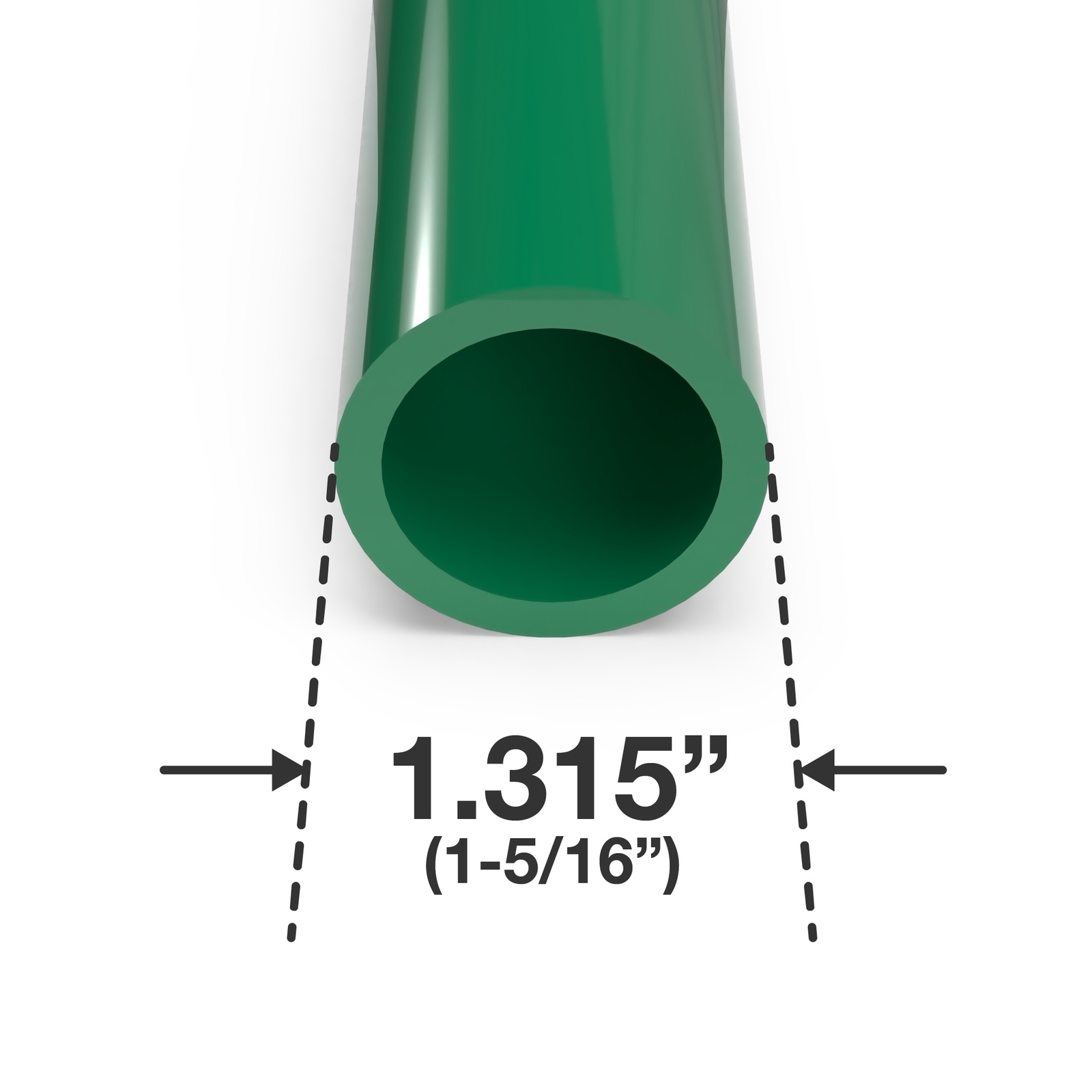 1″ Sch 40 Furniture Grade PVC Pipe, 40″L, Green (3-PK), FORMUFIT – Made in USA