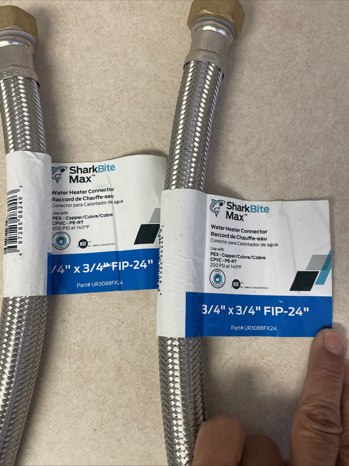 Lot Of 6 SHARKBITE MAX UR3088FX 3/4″ X 3/4″ FIP Water Heater Hoses READ DESCRIPT