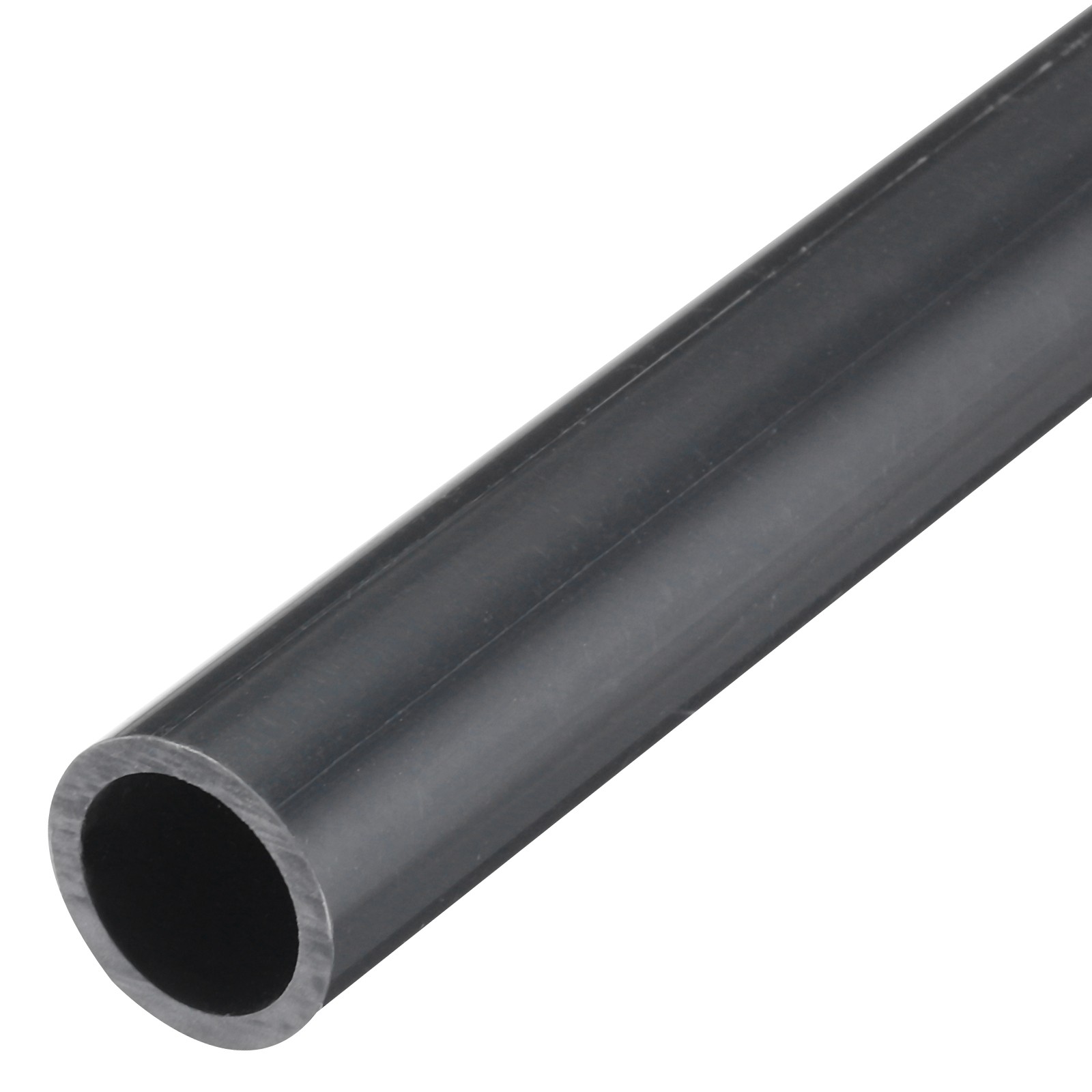 PVC Rigid Round Pipe 15.4mm ID 20mm OD 500mm Dark Grey High Impact