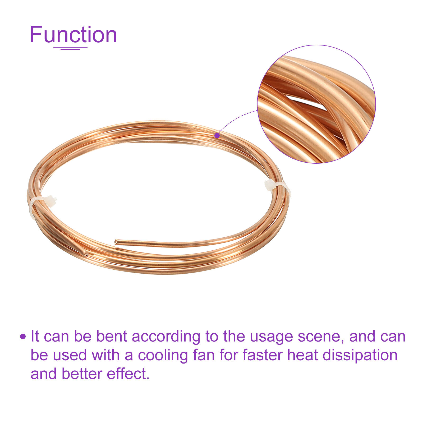 Refrigerator Copper Pipe Flexible Tubing 1.5mm x 2.5mm 2.0 M