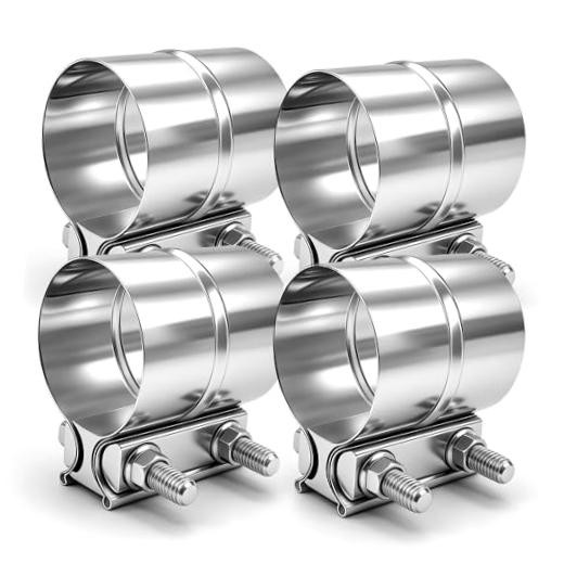 2.5″ Exhaust Clamp, 2 1/2 Lap Joint Clamp 304 2.5IN 4PCS Lap Joint Clamps