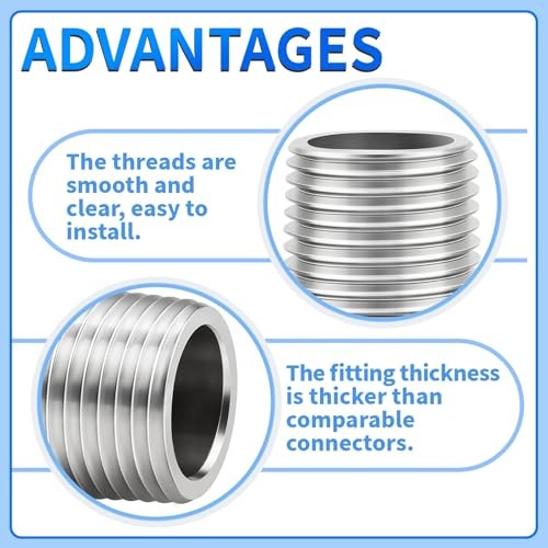 304 Stainless Steel Pipe Fitting, 1/4″ MNPT x 1/4″ FNPT 4″ Length(100MM)