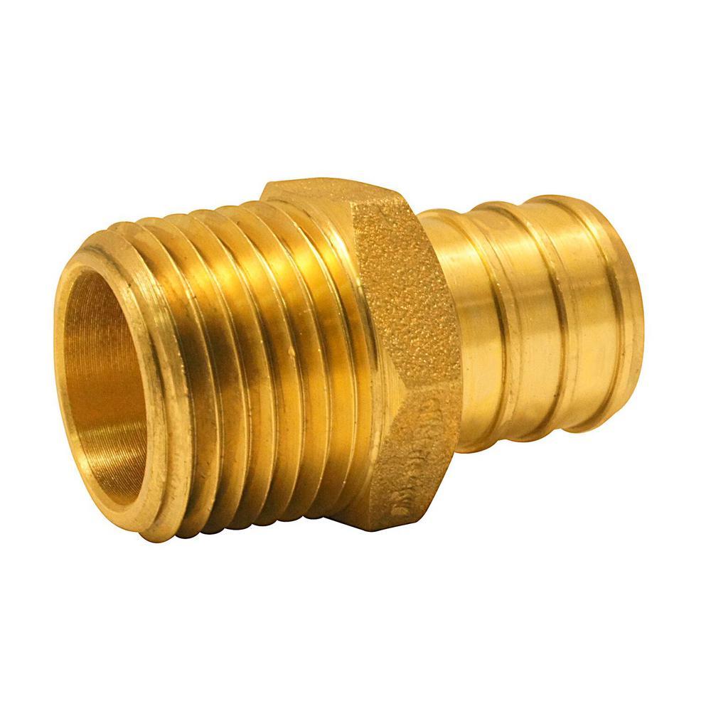 Apollo 3/4″ Brass PEX Barbx1/2″ Male Pipe Reducing Adapter (LOT of 8) APXMA1234