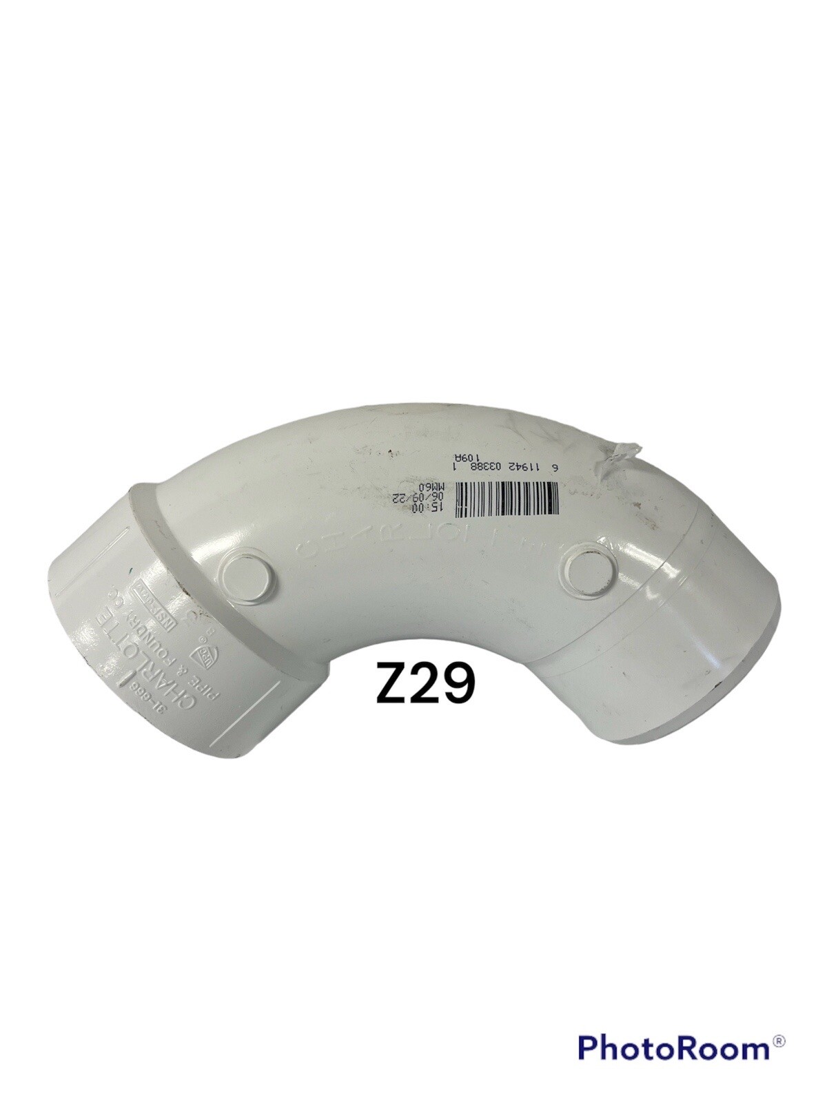 New Charlotte 3″ Schedule 40 – 90 Degree Elbow with 1 Hub – White – PVC003091000
