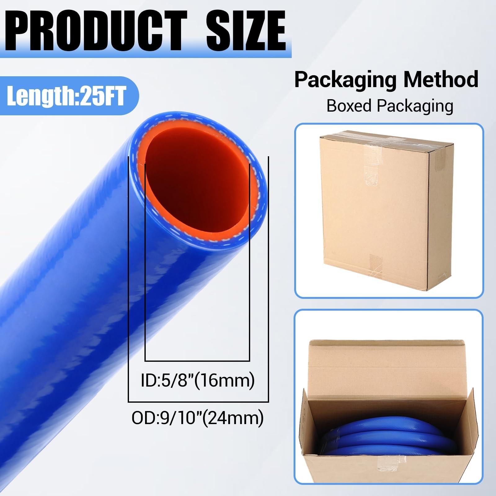 Outus 5/8″ ID Silicone Heater Hose 25ft Roll, Coolant Radiator Straight 75 Ps…