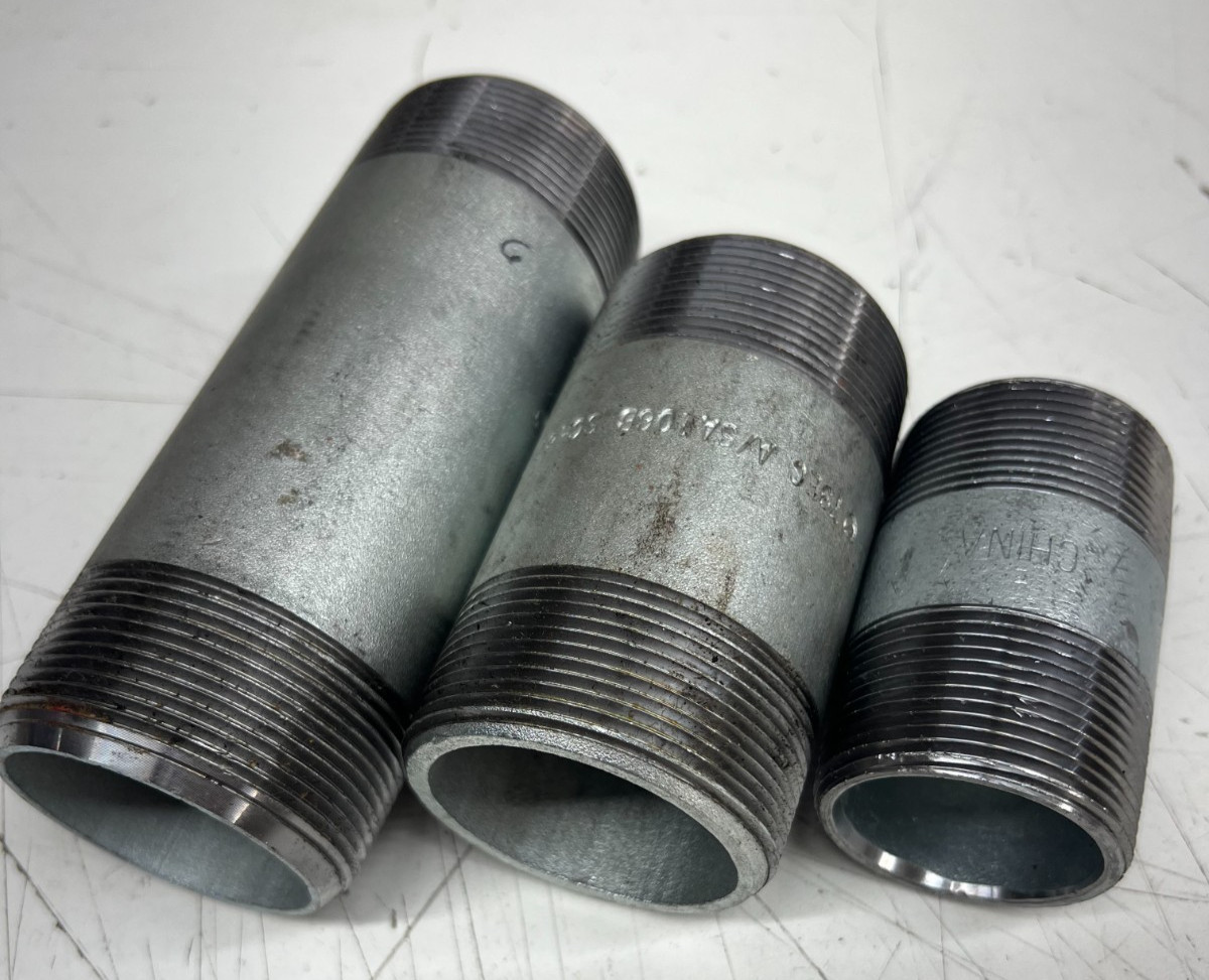 Various Pipe Nipple Size & Length NPT Threaded Both End Schedule 80 Galvanized