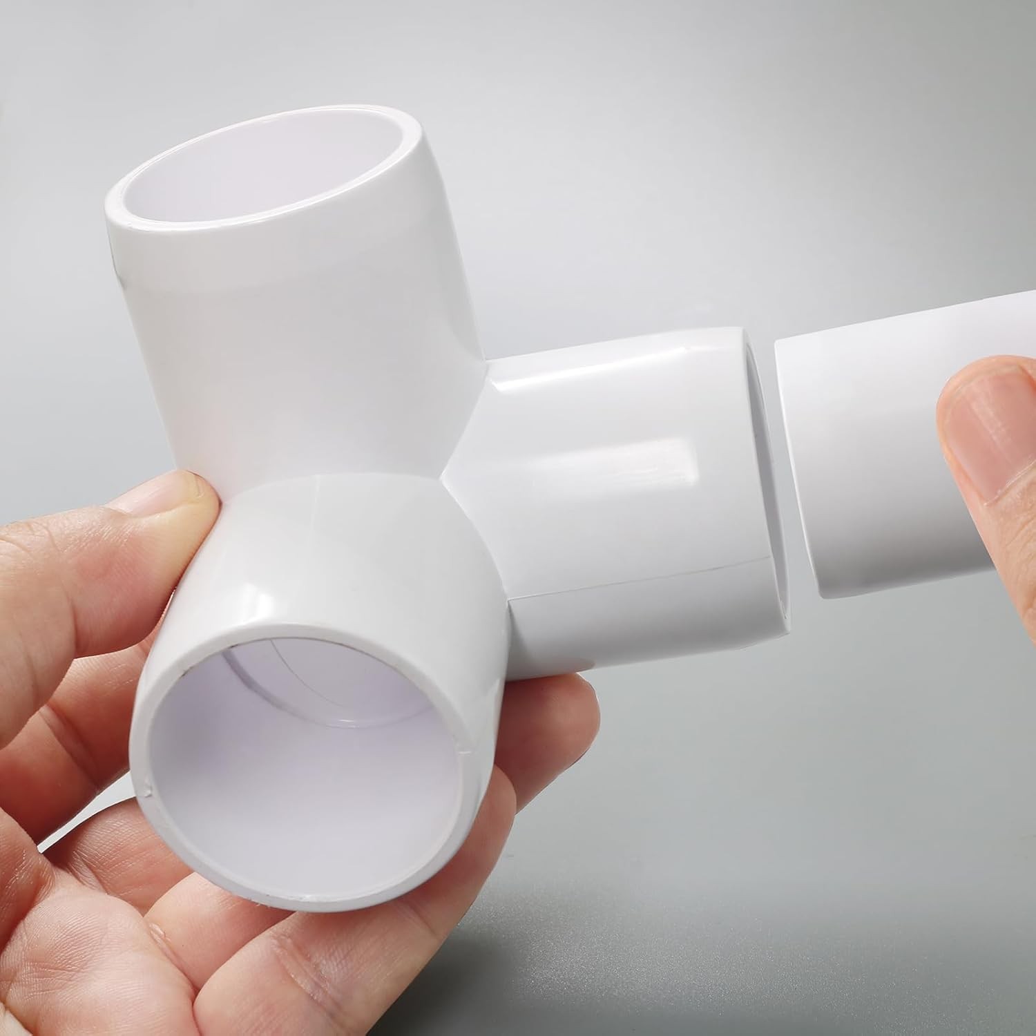 3 Way PVC Pipe Fittings PVC Elbow Corner Side Outlet Tee 1 Inch 4 White