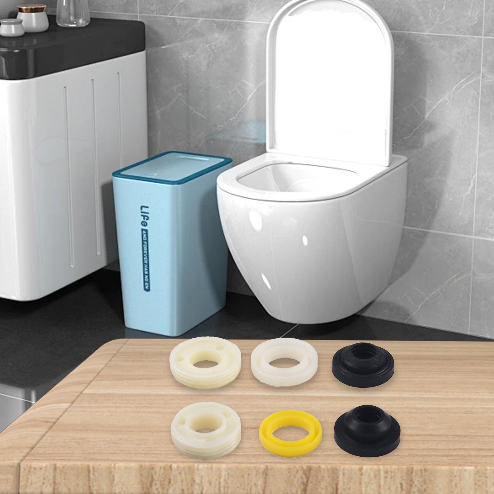 Instantly Fix Loose Toilet Hinges Nonslip Rubber Fixings for Seat (Pack of 6)