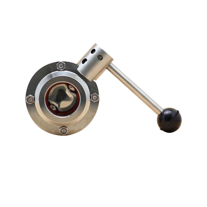 Sanitary Butterfly Valves Tri Clamp End Pull Handle 304SS
