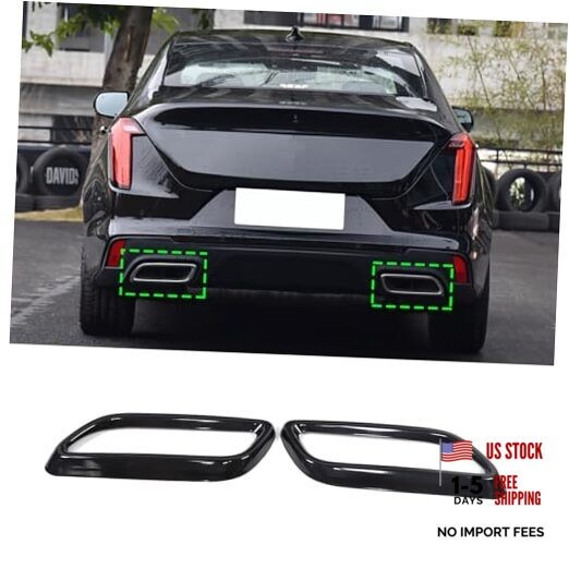 Tail Throat Exhaust Outputs Frame Cover Trim Compatible with 2020 Glossy Black