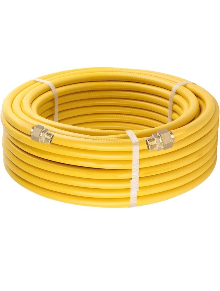 CSST 33 ft 1/2″ Gas Line Kit Corrugated Stainless Steel Tubing 2 Male Adapter