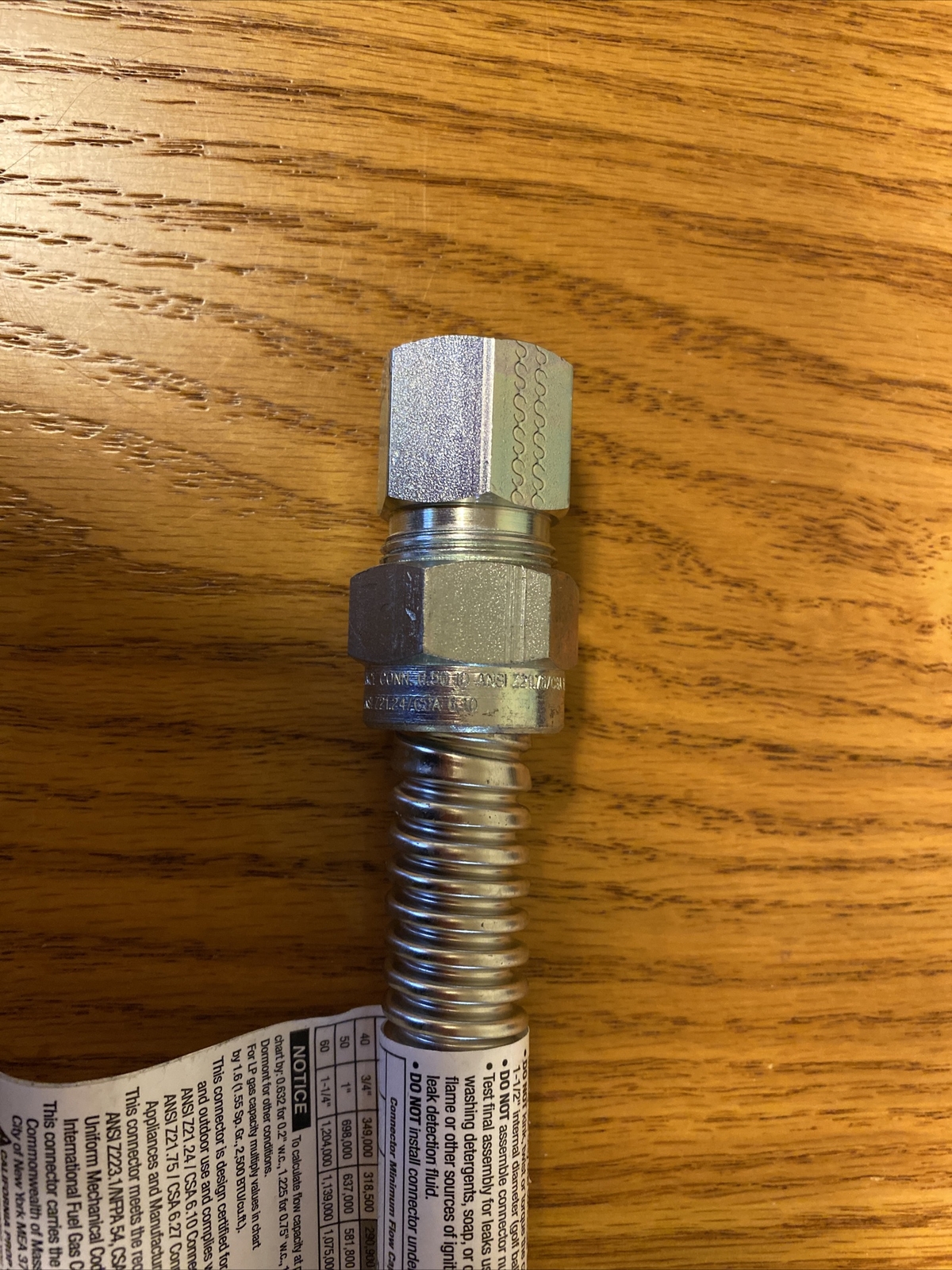 Dormont 30-3132-24 SS Brand new -Flex. 5/8 OD X 24” LGTH; 1/2 MIP X 1/2 FIP