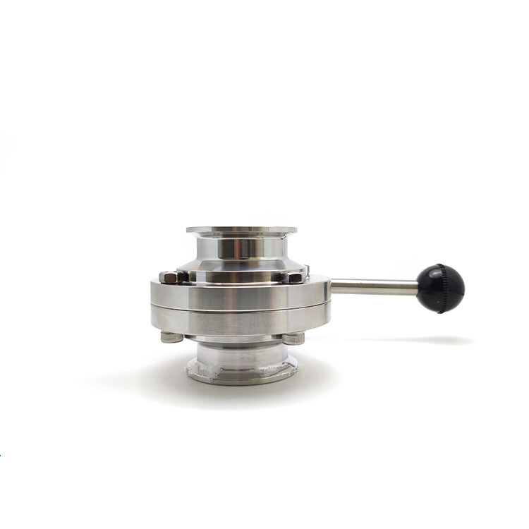 Sanitary Butterfly Valves Tri Clamp End Pull Handle 304SS