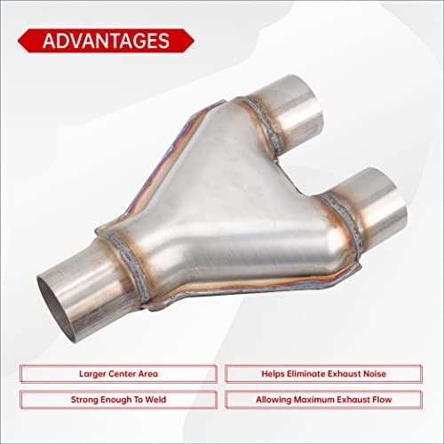 T409 Stainless Steel Y Pipe 3” Inch ID Single to 2” Inch 3″ Single to 2″ Dual