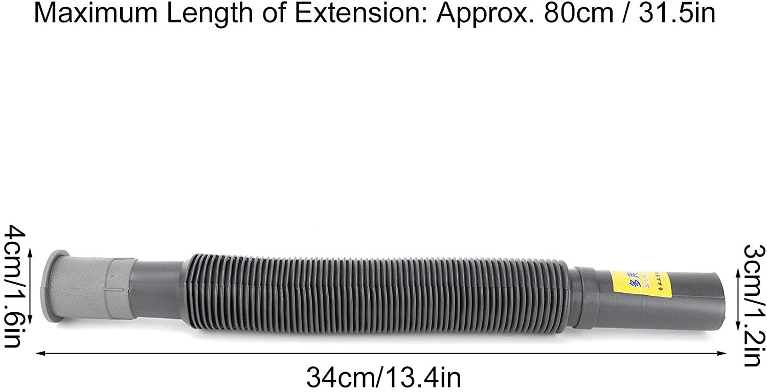 fLeXiBLe 12″ to 18″ Tube Pipe Sink Drain Water S-Trap Drain Hose Bathroom Grey