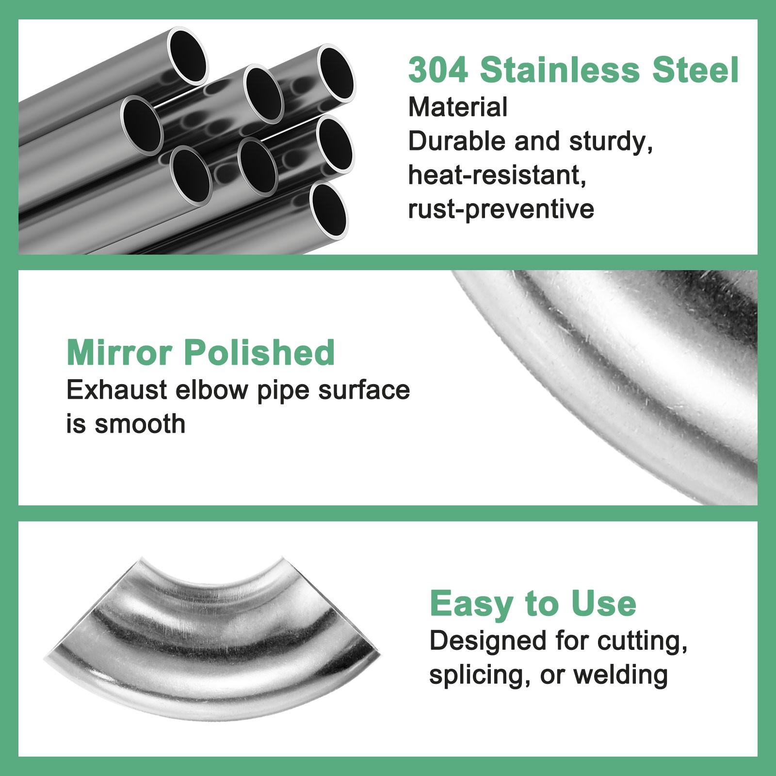 2-Pack OD 1 Inch 90 Degree Mandrel Bend Elbow, Thicken 1.5 mm Height 41 mm