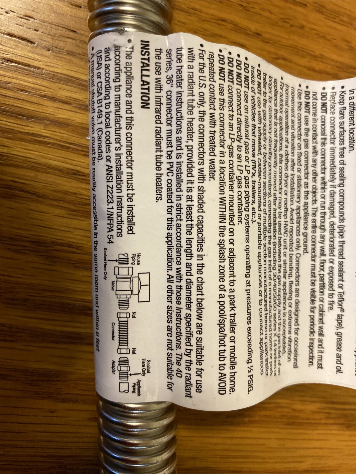 Dormont 30-3132-24 SS Brand new -Flex. 5/8 OD X 24” LGTH; 1/2 MIP X 1/2 FIP